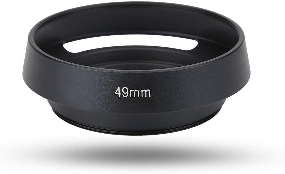 49mm Camera Lens Hood Vervangingsaccessoire van Lichtgewicht Metaal met Voorste Lens en Ventilatie, Ideaal voor Fotografie en Videografie
