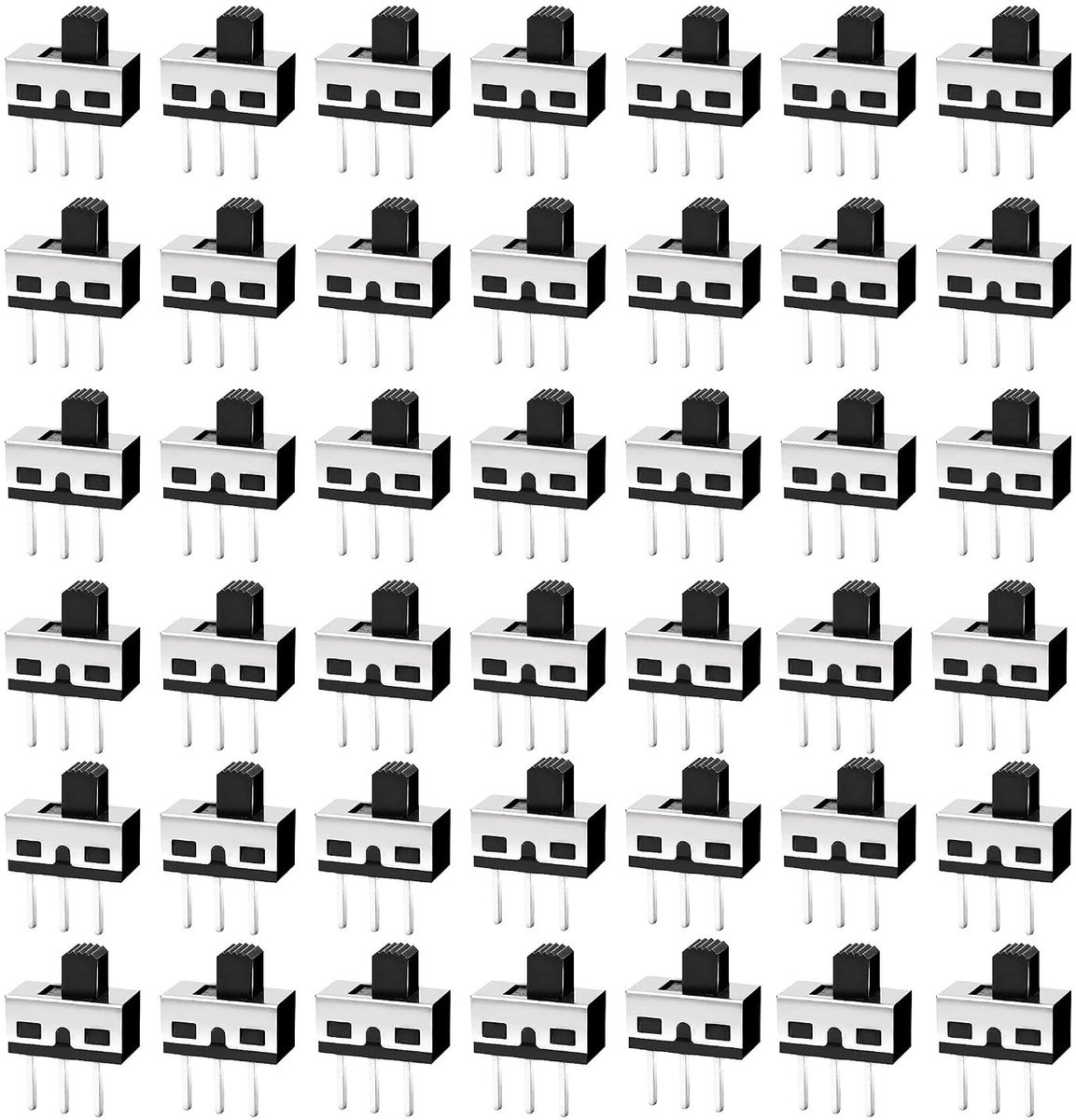 50 Stuks Verticale Slide Switch, 3-Pool, 2-Positie SPDT, Micro Switch voor Mini Paneel, 2A 125V DC, Toggle Switch SS-12D1