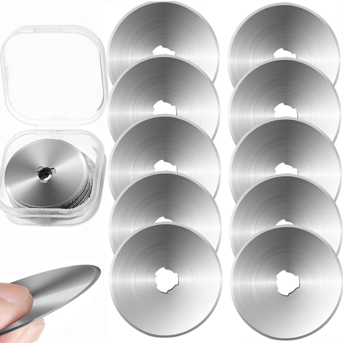 Set van 10 Ronde Snijbladen van 28 mm van Roestvrijstaal voor Professioneel Gebruik, Ideaal voor Stof, Leer en Papier