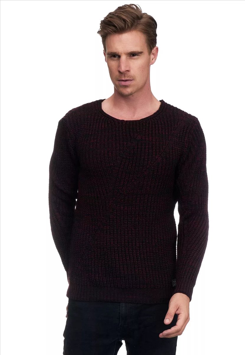 Rusty Neal - Trui Heren - Zwartrood - Casual - Stijlvol