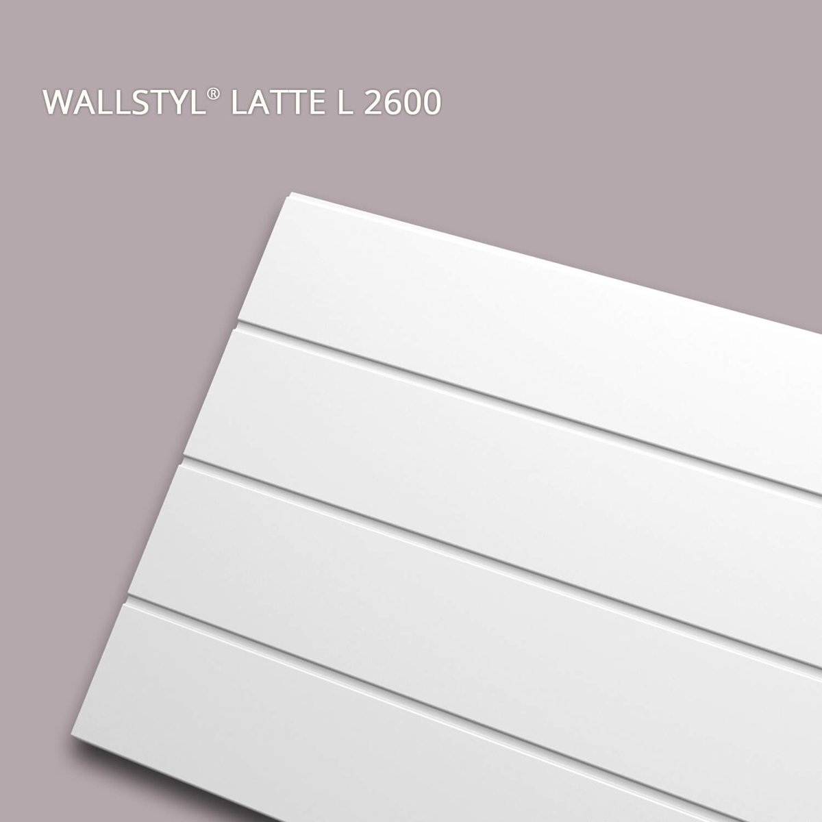 3d muurpaneel NMC LATTE L 2600 WALLSTYL Noel Marquet Muurbekleding Akoestisch paneel Decorative element Wandlijst Lijstwerk Sierlijst modern design wit 2,6 m