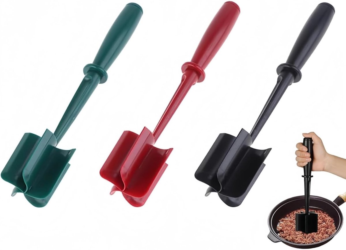 Hakvleeshakselaar - Groen - 3 stuks - Hittebestendige Multifunctionele Vleesmolen - Voor Rundvlees, Aardappelen, Vlees