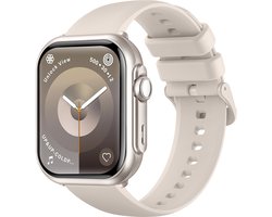 FOSMET Smartwatch - Smartwatches - 1,83inch - Dames en Heren - Stappenteller Horloge - Hartslagmeter - Bloeddrukmeter - Slaapmonitor - Saturatiemeter - Belfunctie - 100+Sportmodi - Temperatuurmeting,55 Dagen Batteri - Elke Smartphone - Titaniumzilver
