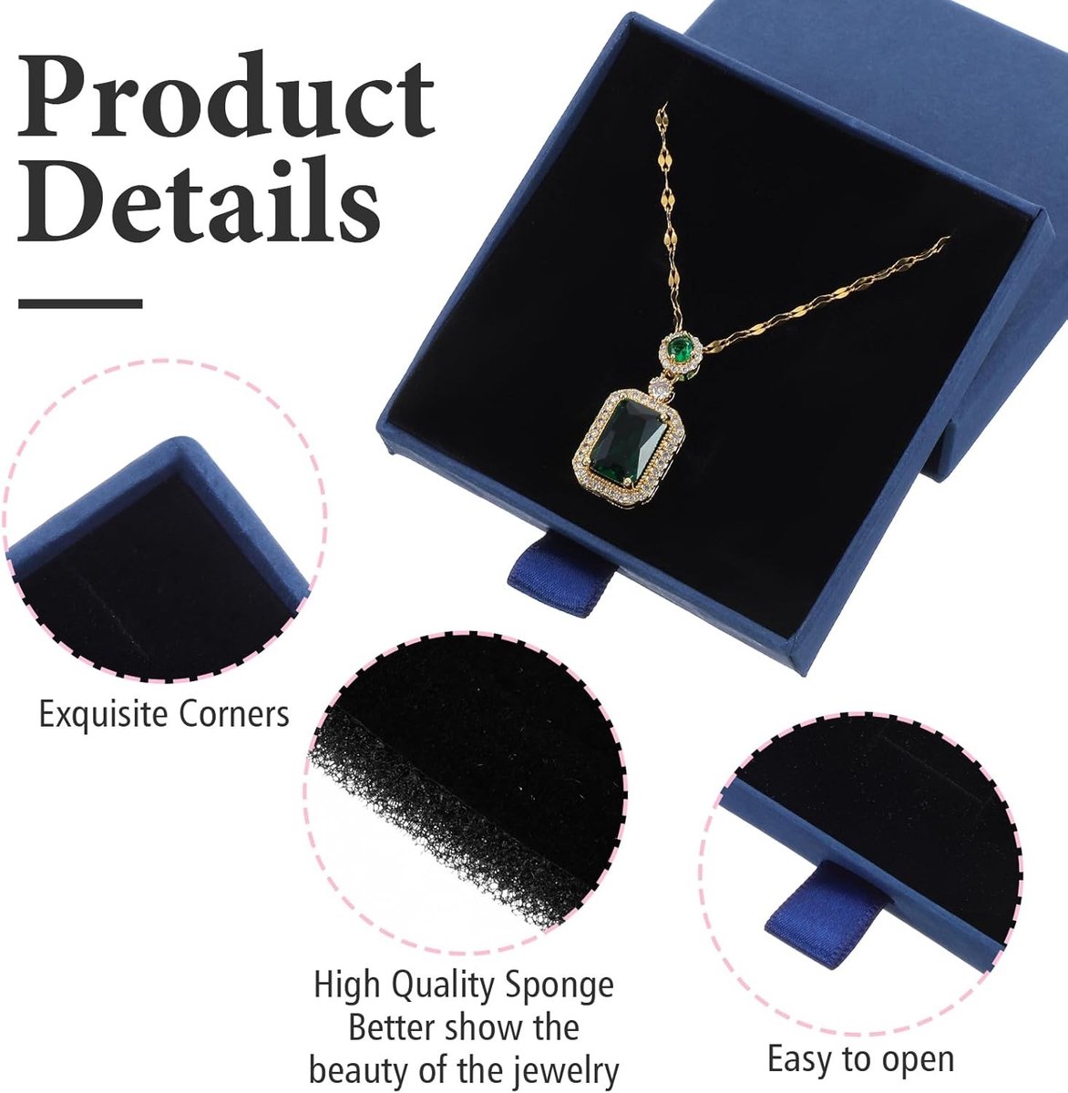 Set van 2 Sieraden Geschenkdozen, Kleine Bewaarbox voor Sieraden, Uitbreidbare Dozen voor Armbanden, Kettingen en Oorbellen, Perfect voor Sieraden Cadeaus