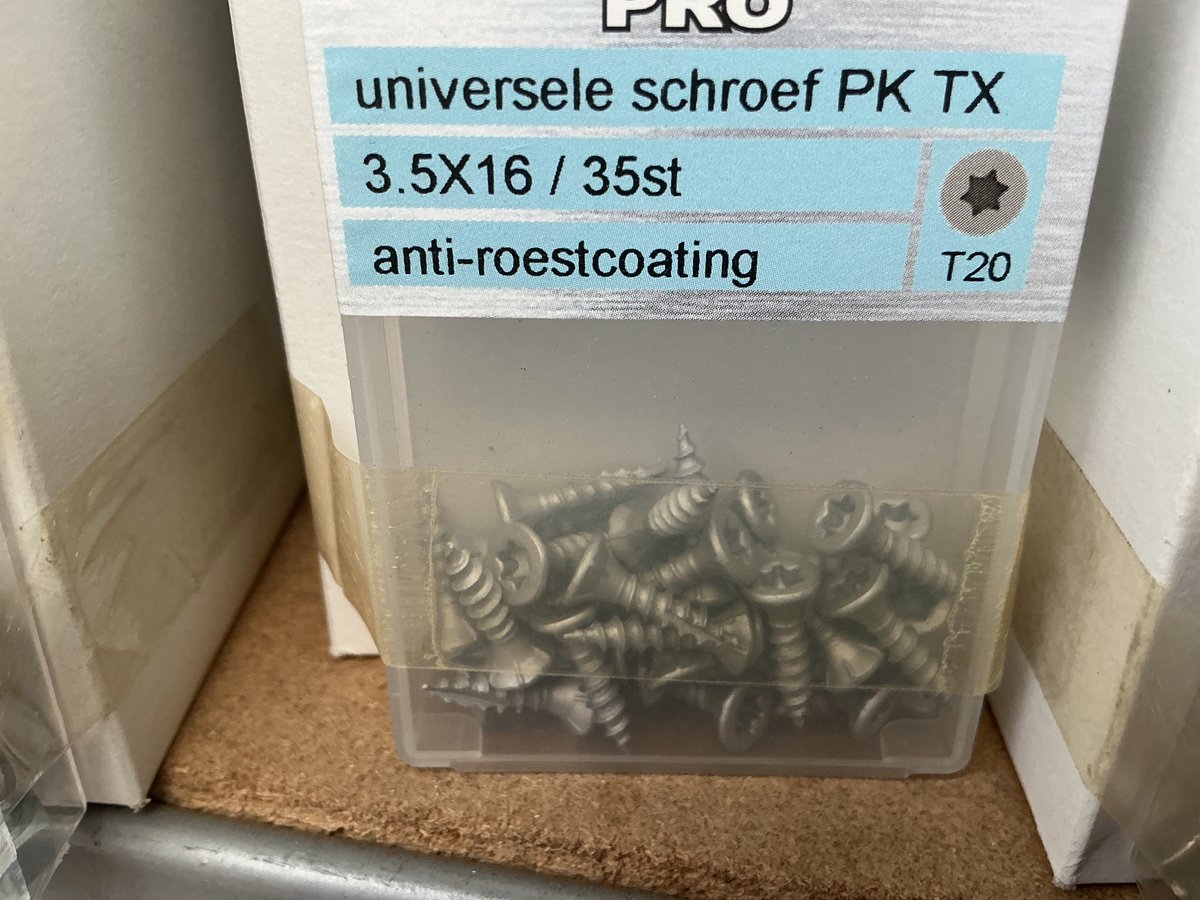 Universele houtschroeven. Met anti roestcoating. 3.5 x 16 mm. Lang. Torx. Platkop.Ifix.
