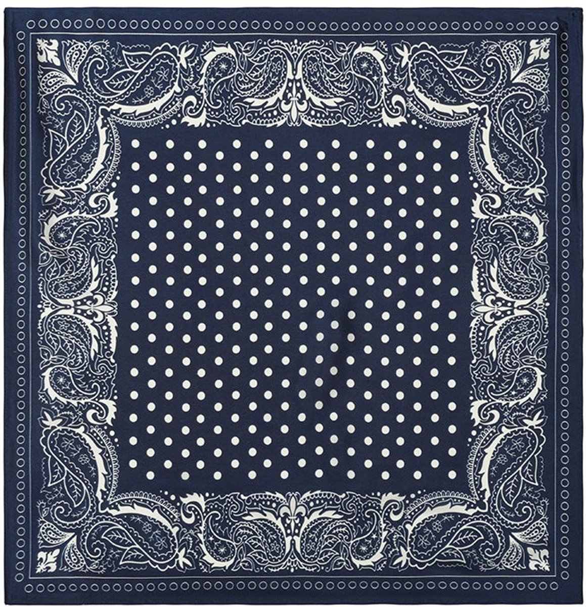 Wintersjaals met stippen, retro imitatiezijde, dagelijkse accessoires - Marineblauw
