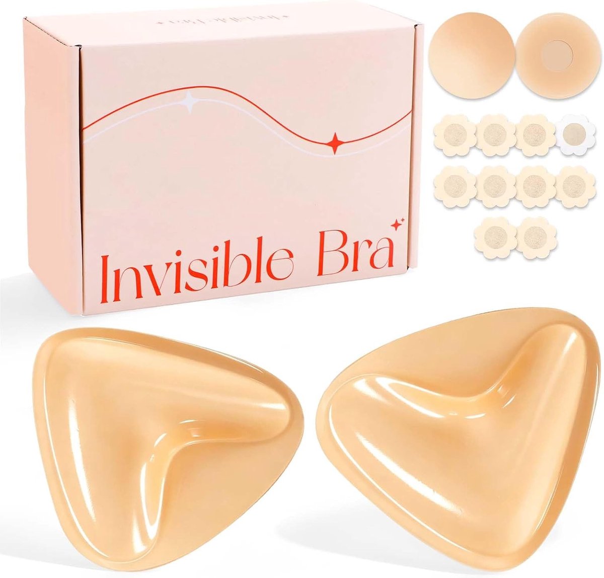 Push-up pads met zelfklevende werking, herbruikbare en wasbare inserts voor extra volume, ideaal voor kleine borsten en cup A-B