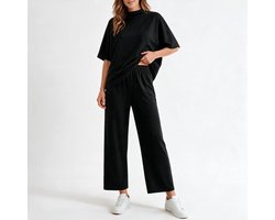 Imily Bela Dames Tweedelige Lounge Set met T-shirt en Wijde Broek