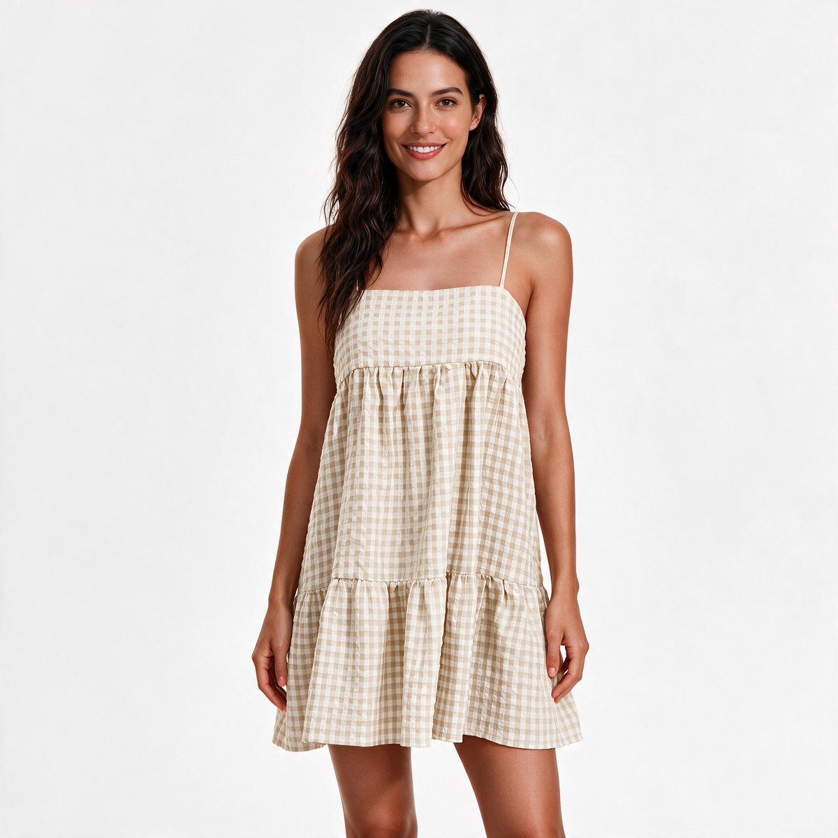 Imily Bela Dames Babydoll Mini Jurk met Spaghettibandjes