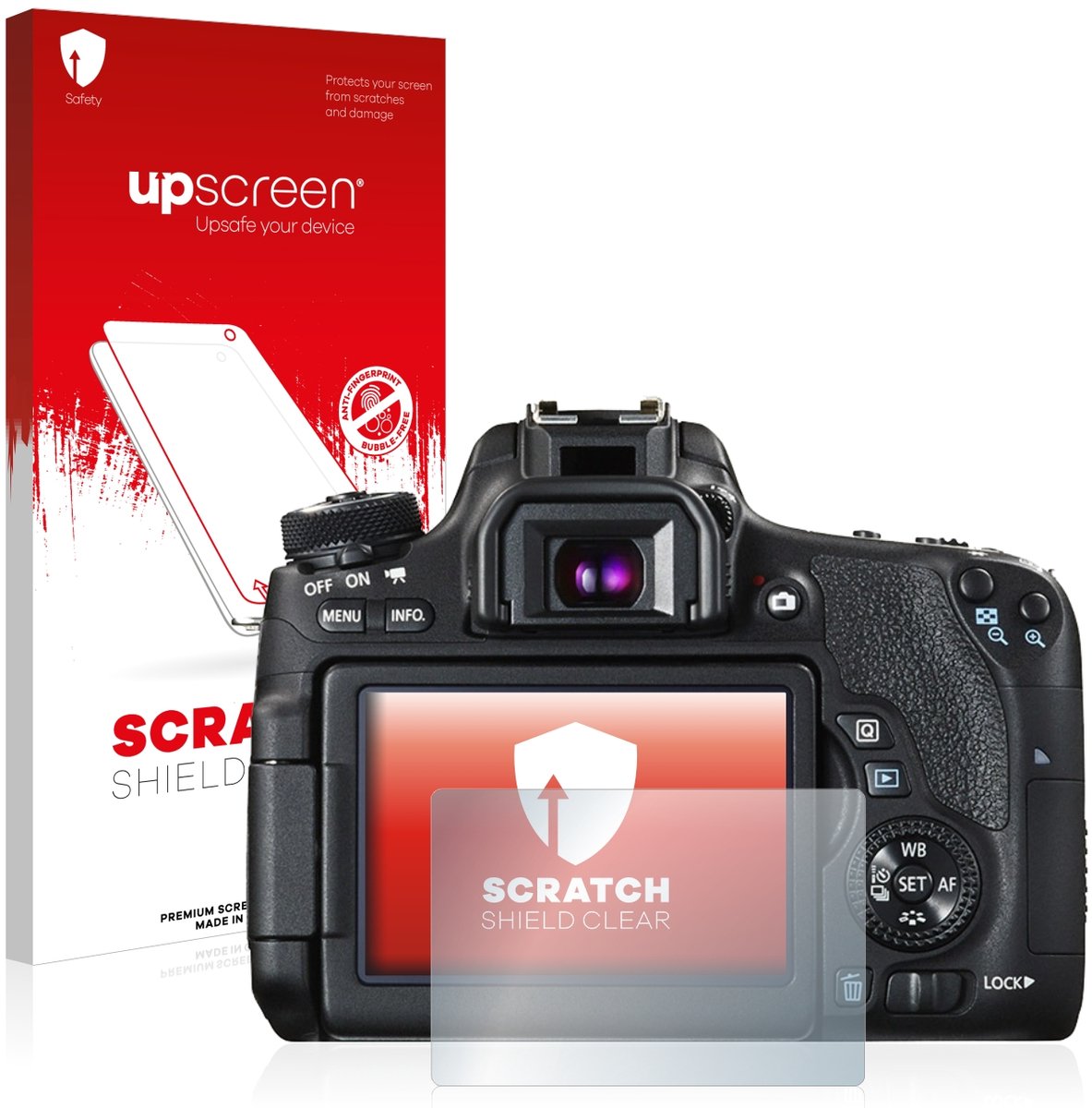 upscreen - Screenprotector voor Canon EOS 760D - Folie Beschermfolie transparant