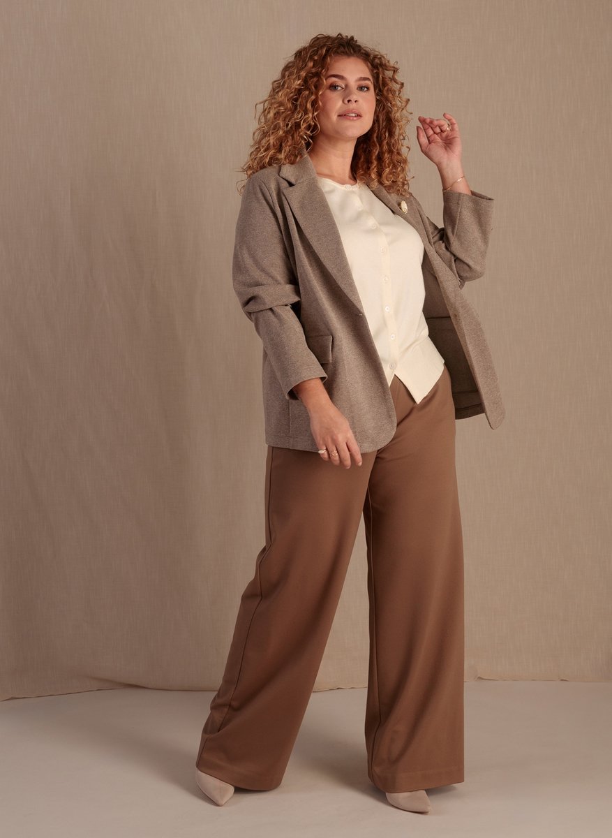 YEST CURVE Franzi Essential Blazers - Grey Olive/Multicolo - maat 4(54/56)
