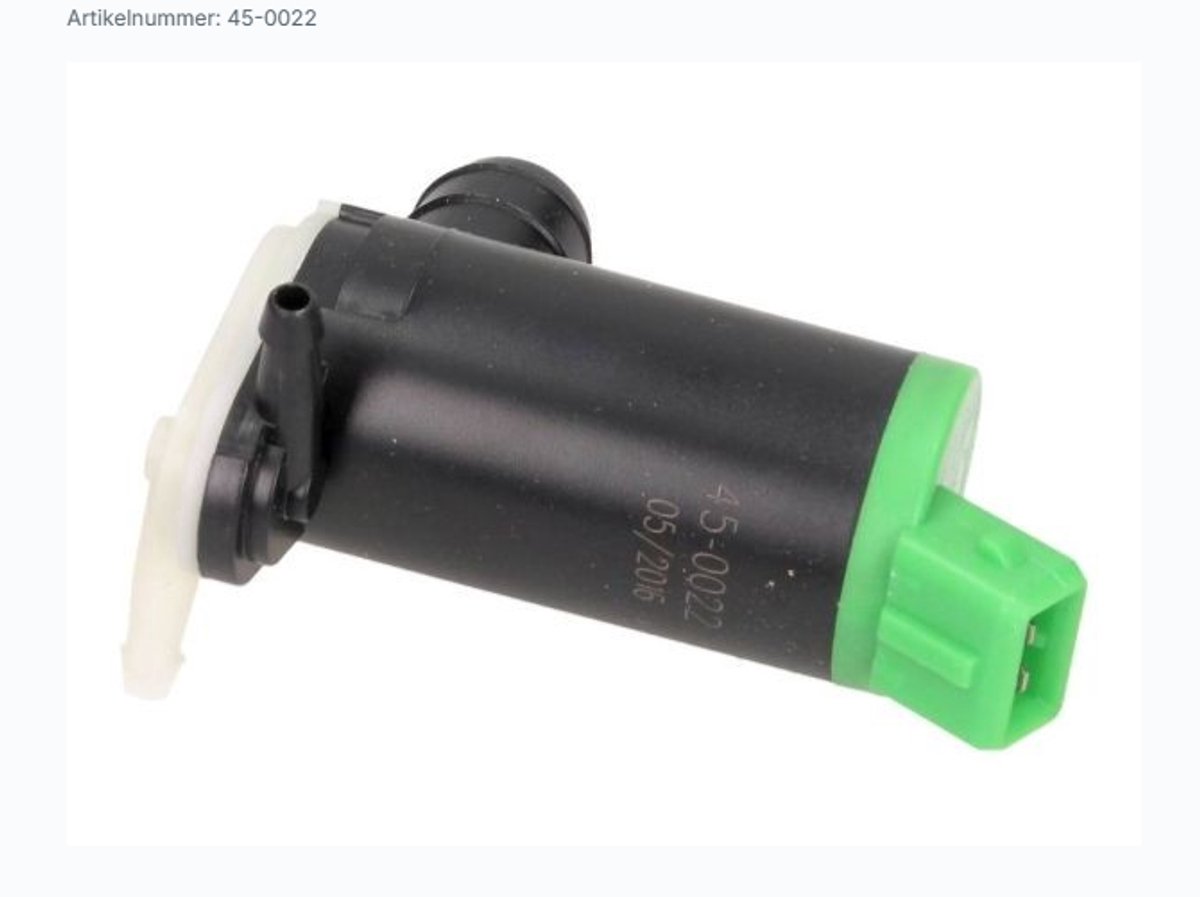 MAXGEAR Ruitensproeierpomp 45-0022 | OEM 6434.60 | 9612358180 | Geschikt voor Peugeot 106 206 306 406 Partner, Citroën AX Saxo Berlingo Xsara Xantia ZX, Fiat Ulysse & Lancia Zeta | 12V Dualpomp 2-polig