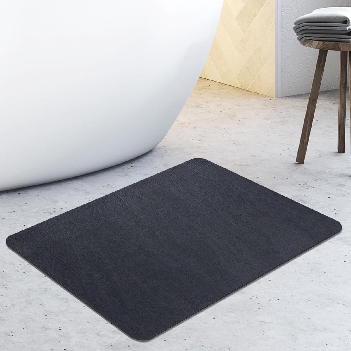 Zachte en Absorberende Antislip Badmat voor Badkamer en Douche - Wasbaar en Sneldrogend 40x60cm Navy Blauw