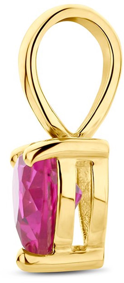 Hanger Hart Met Synth. Geboortesteen 14K Geelgoud