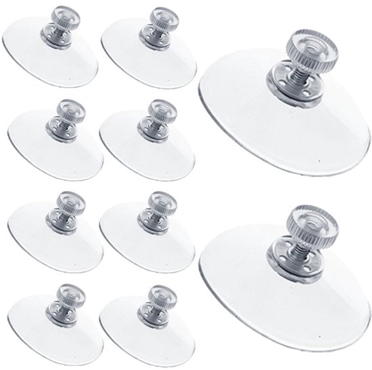 VONKELIOS®Transparante zuignap met schroefdraad 50 mm, 10 stuks, M4 x 10 mm schroefdraad