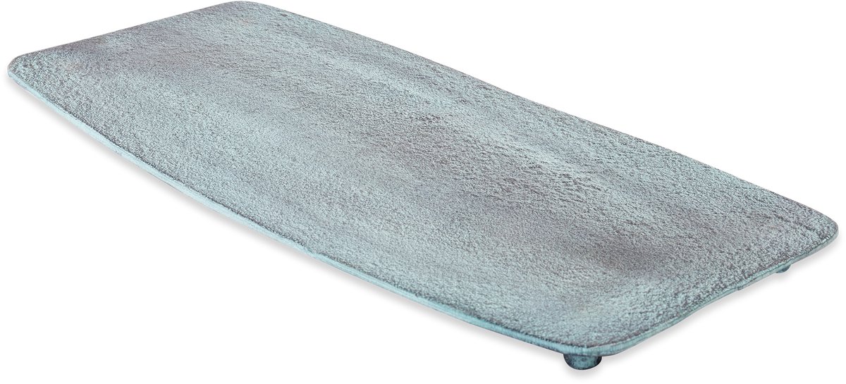 Blue Patina Rectangular Decorative Plate Large (set van 4)