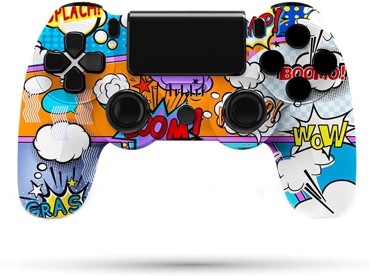 casalora® - Draadloze gamecontroller geschikt voor PS4/Pro/Slim/PC-Bluetooth gamepad-met dubbele vibratie-Koptelefoonaansluiting-Zes-assige sensor-LED-lichtbalk en touchscreen-functionaliteit-geschikt voor ps4 controller-geschikt voor playstation