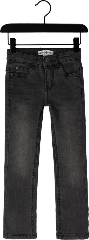 Donkergrijze flared jeans van Koko Noko met een worn-out look. Label in de tailleband.