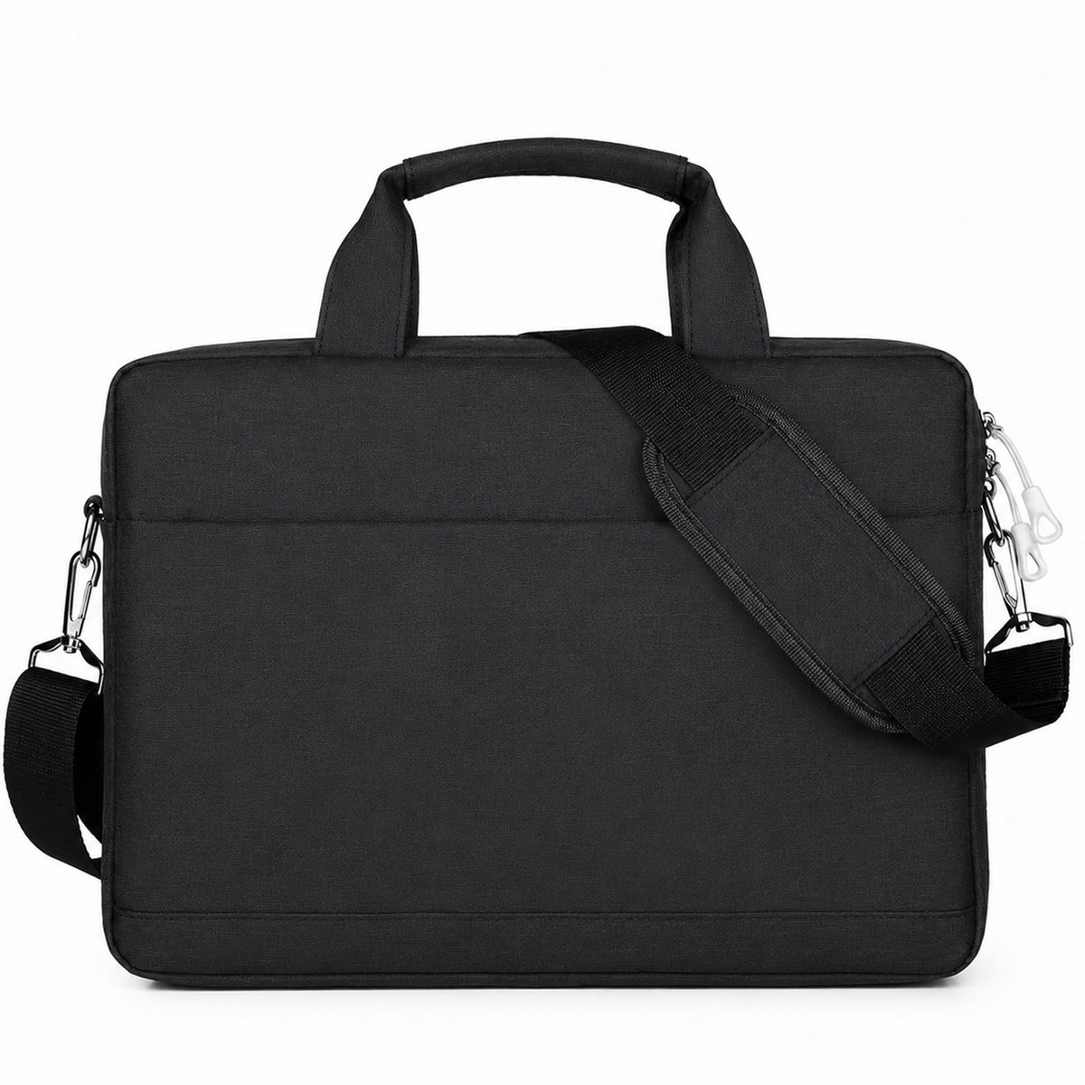 Laptoptas - Gewatteerde Laptophoes met Ritssluiting - Geschikt voor Dames en Heren - Perfect voor Zakelijk School en Kantoor - Formaat 37x28x7 cm - 1 Stuk - Zwarte Kleur