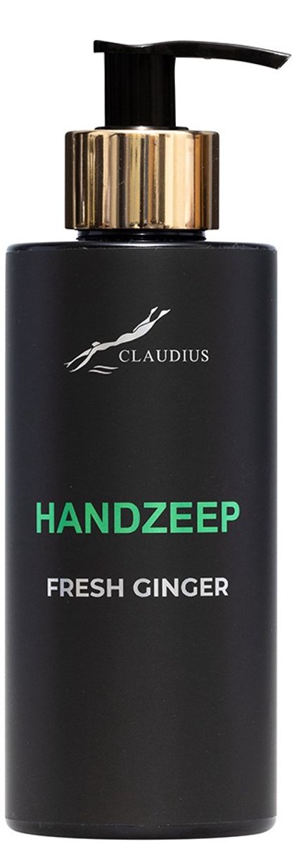 Handzeep Fresh Ginger 300 ml - met gouden pomp - zwarte fles