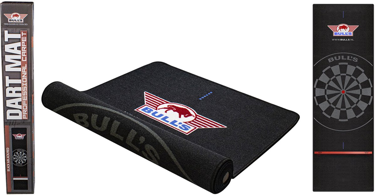 Bull's Carpet Dartmat Black + Oche | 300x90 cm