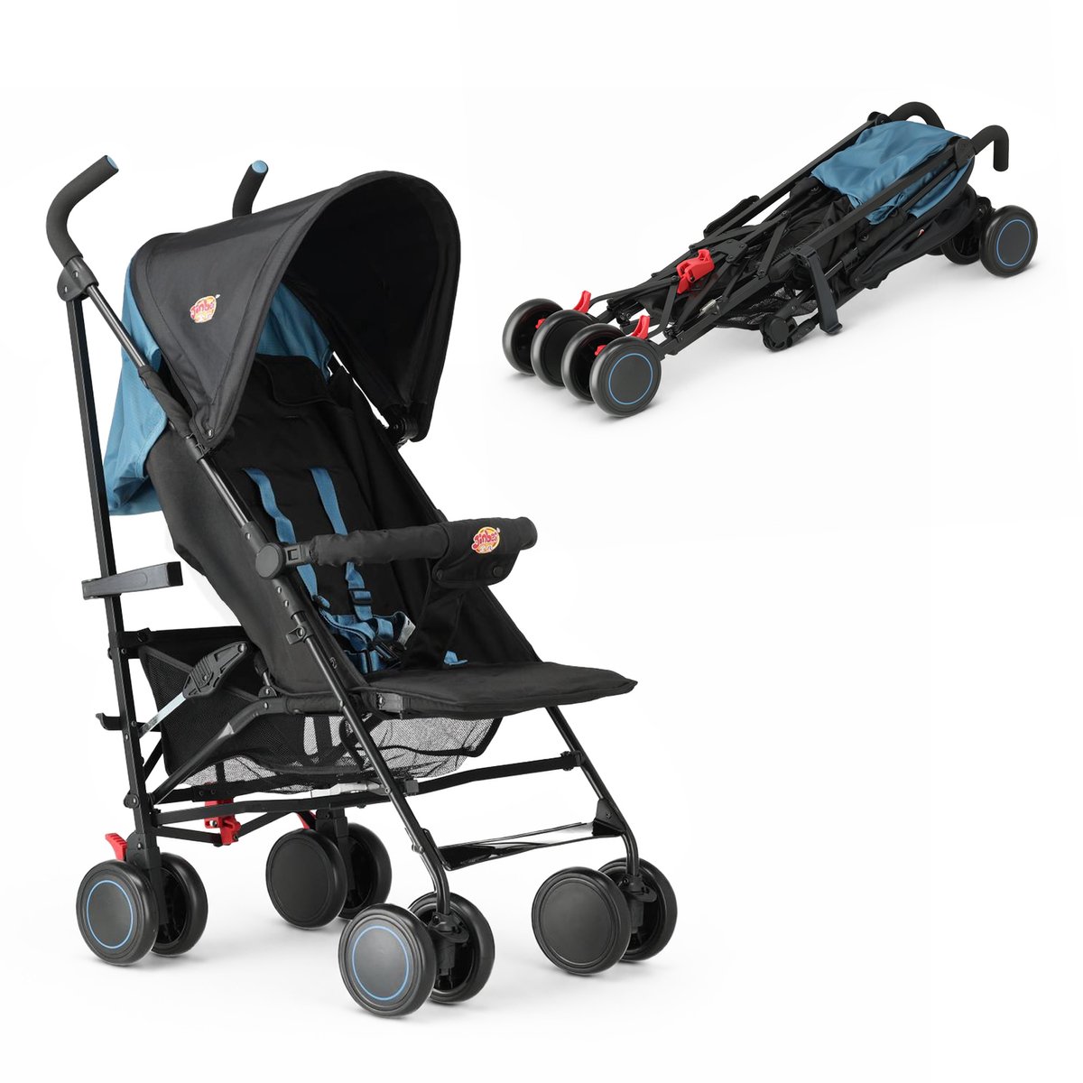 Jinbei Paraplu Buggy - Verstelbare Buggy - Tot 15 kg - Zwart/Blauw — cadeau in Cadeau-ideeën - foto 2