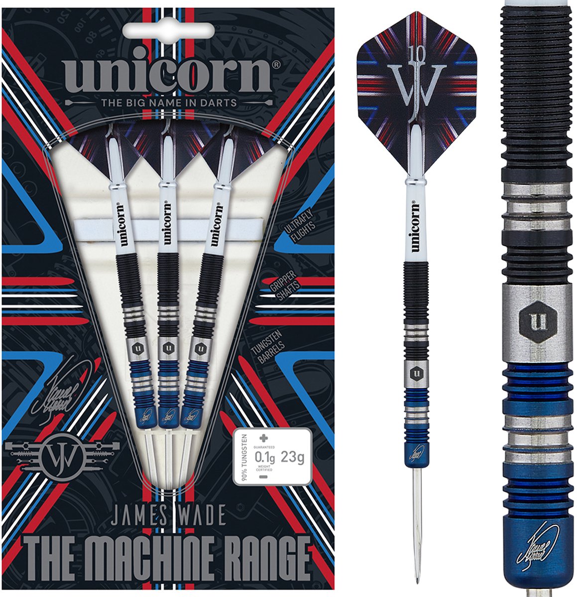 Unicorn James Wade The Machine Two Tone 90% - Dartpijlen