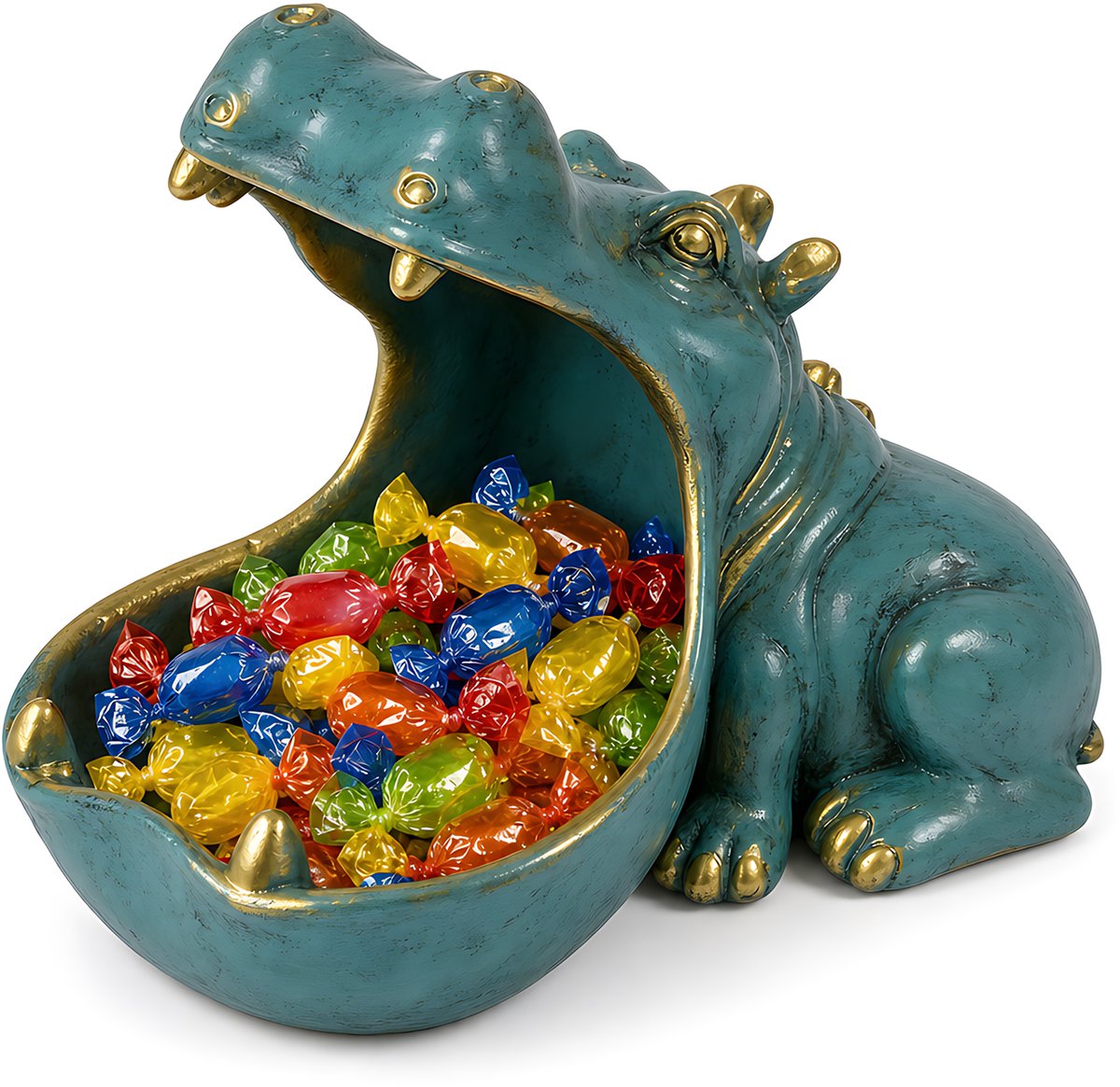 Nijlpaard decoratiebeeldje Creatief hars woonaccessoire Tafeldecoratie Opbergtray voor sleutels en kleine spullen Voor hal woonkamer en schoenenkast