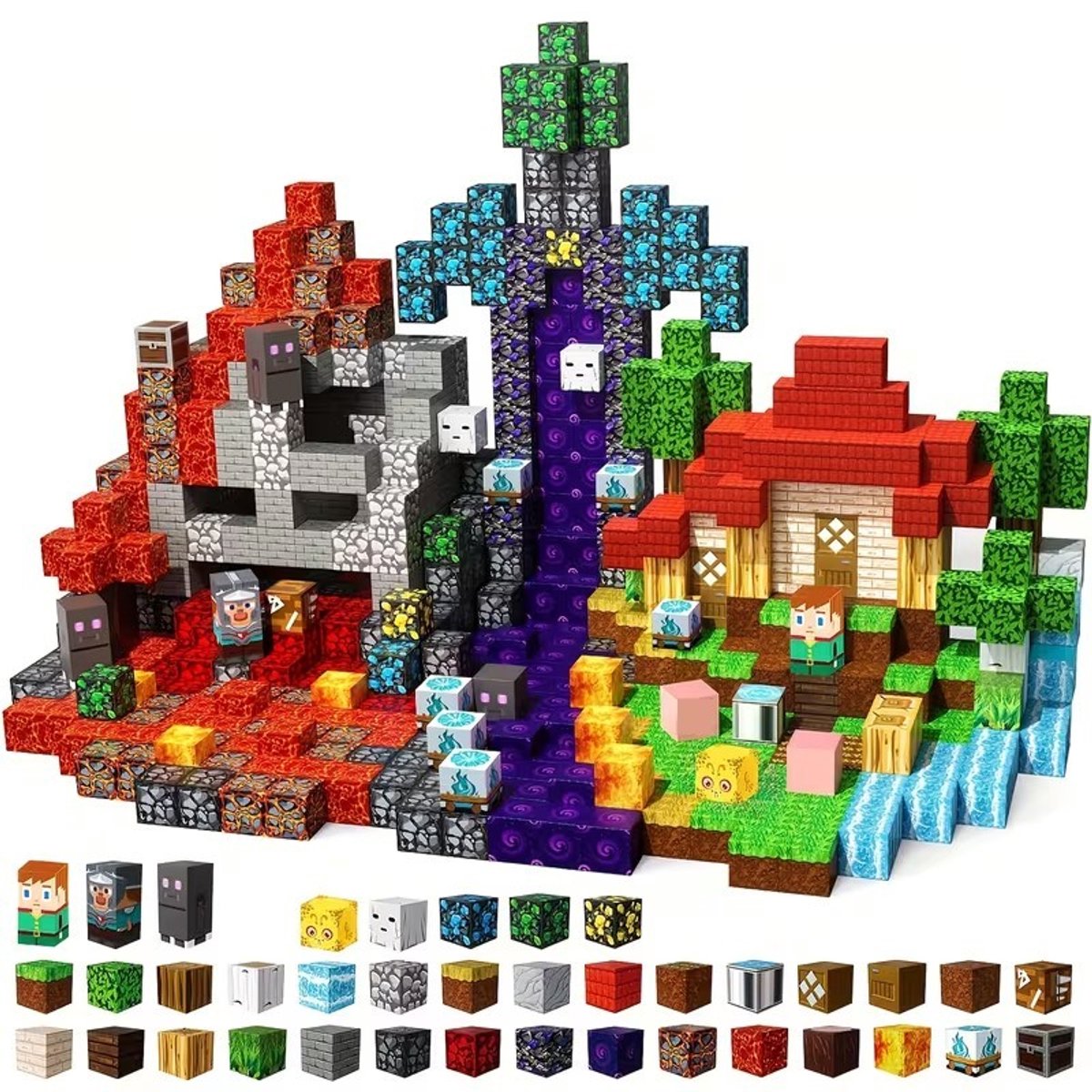 K&R Ventures® Magnetische Bouwblokken - 500 Stuks - Educatief STEM Bouwspeelgoed - Magnetische Bouwstenen Set - 3D Constructies & Puzzels - Creatief Speelgoed voor Kinderen - Multicolor