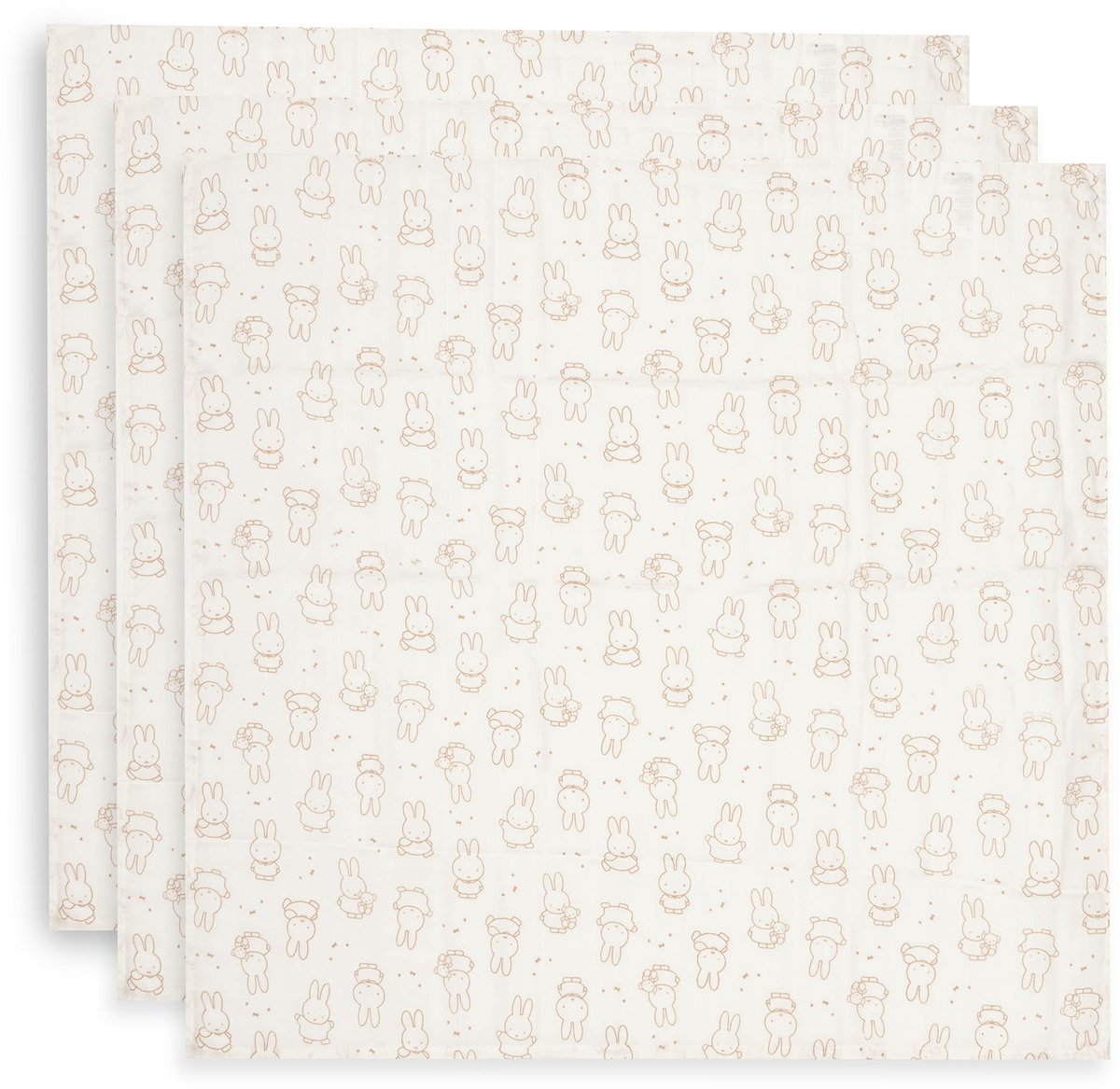 Jollein Hydrofiele Doek Small 70x70cm Miffy Moments Light Terra (3p)