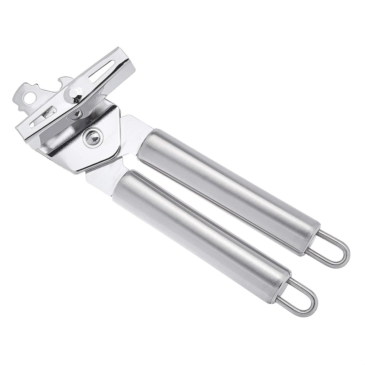 3-in-1 handmatige blikopener – Handmatige blikopener van roestvrij staal met ingebouwde ophanghaak, roestvrij en duurzaam keukenhulpmiddel voor flessen, blikken en deksels, gemakkelijk te drogen en op te bergen (20 x 4,5 cm / 7,9 x 1,8 inch)