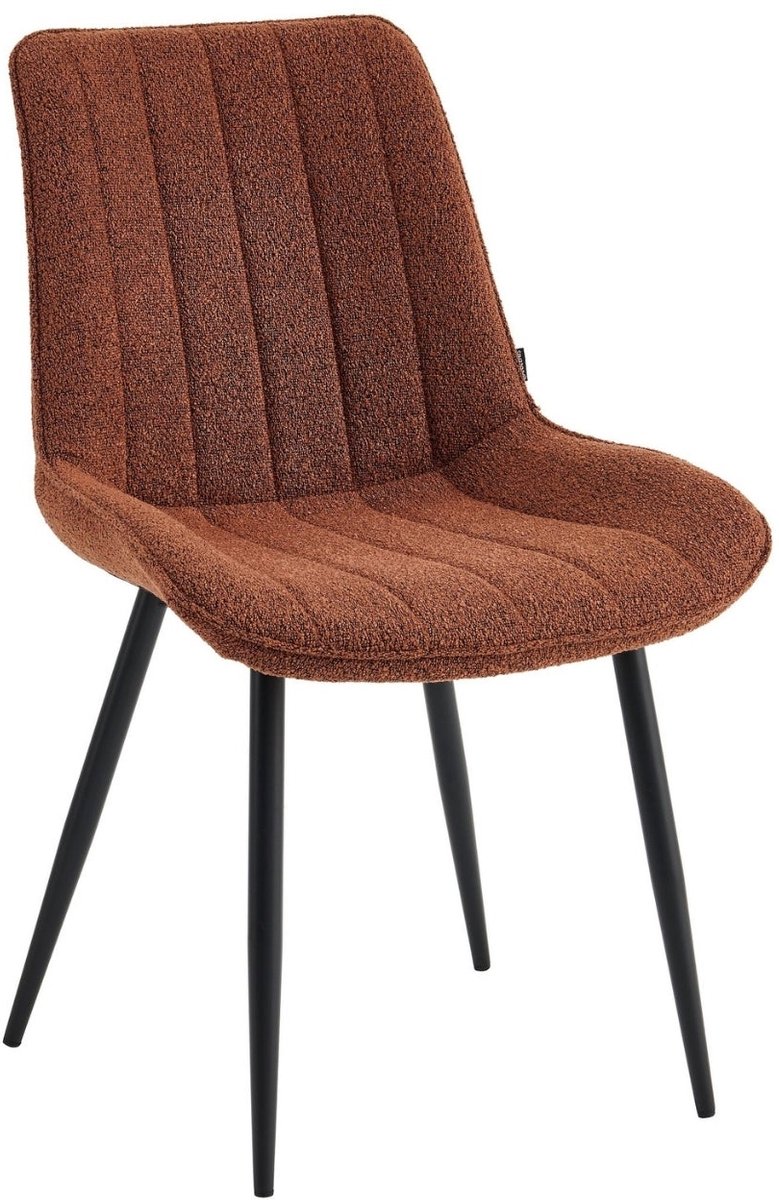 Colenis - Verta Eetkamerstoel - Set Van 2 - Bordeaux - Bouclé stof - Design
