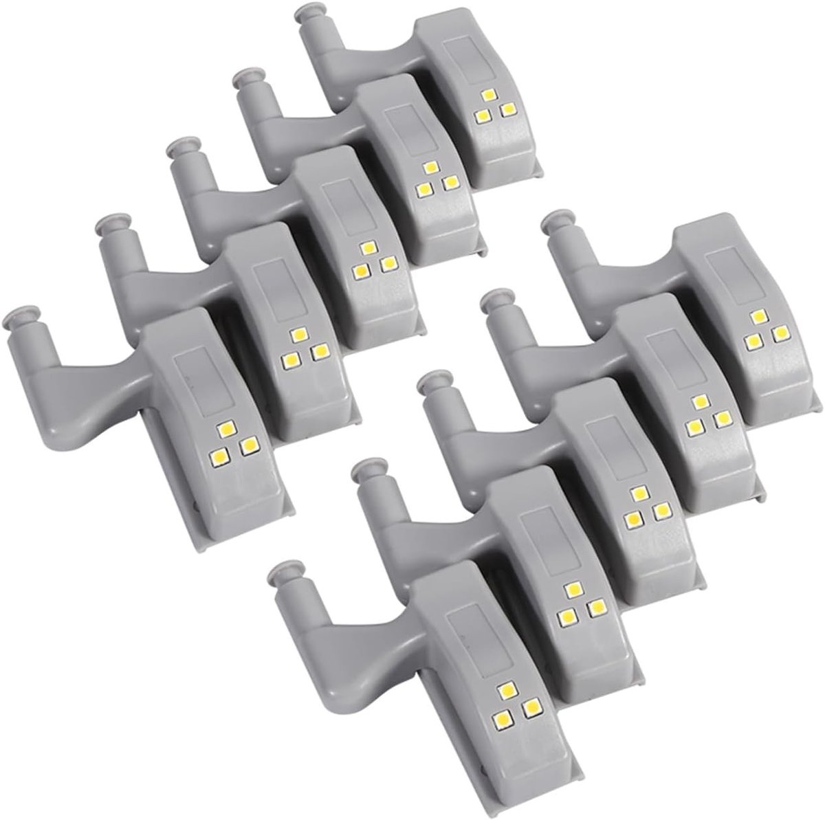 Kastscharnier Led-Sensorlicht - Wit - 10 Stuks - ABS Kunststof - Voor Kasten en Vitrines