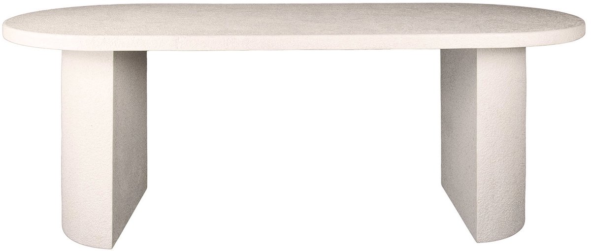 Giga Meubel Eettafel Arch Stone - Wit Composiet - 215x90x77cm