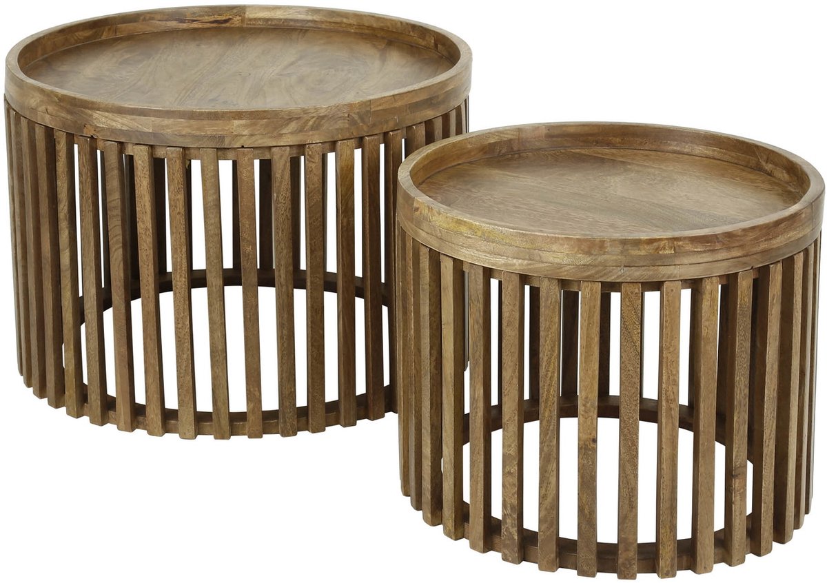 Giga Meubel Salontafel Tweak - Naturel Hout - Set van 2 - 65x65x40cm