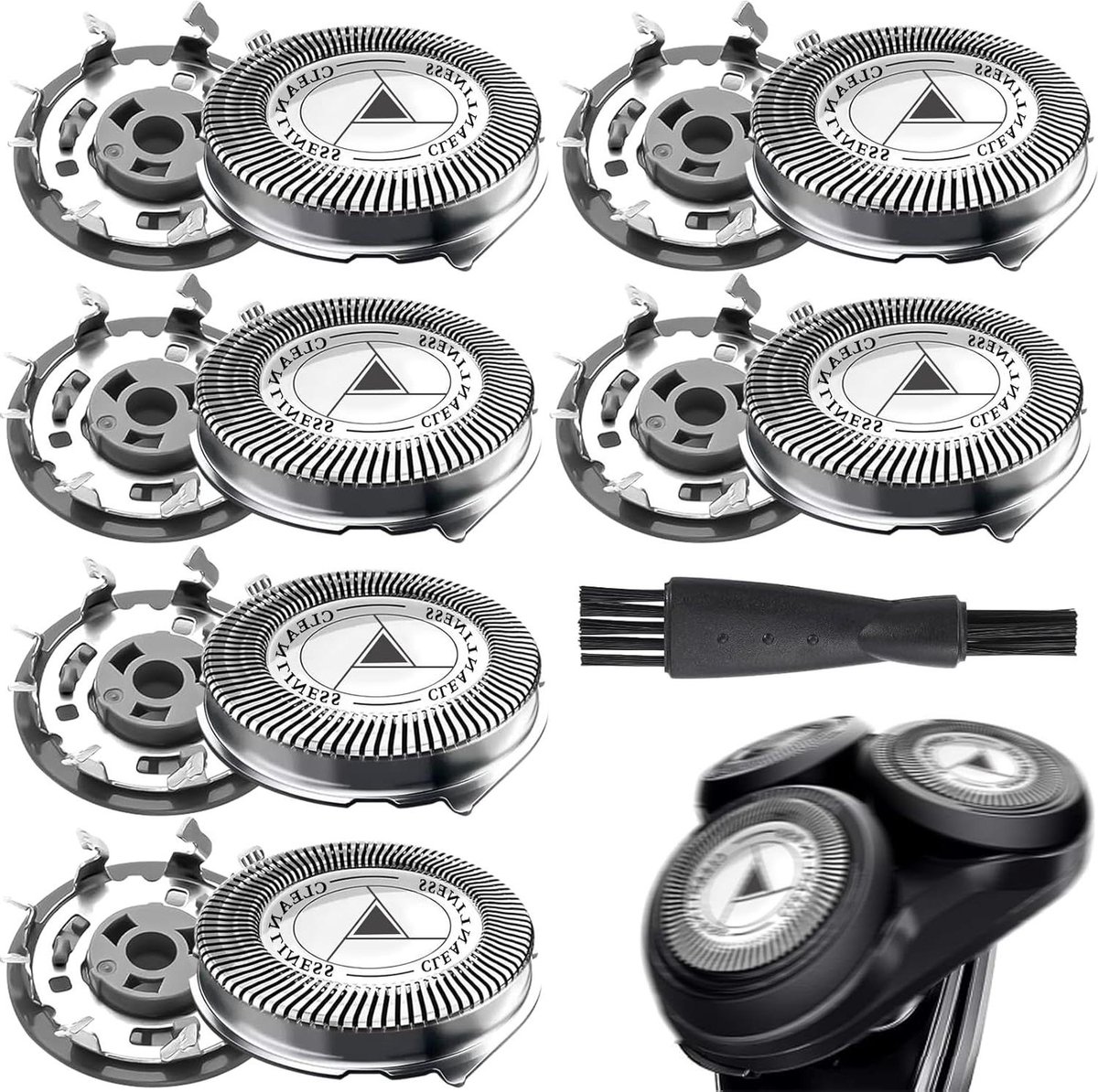 Reserve scheerkoppen - Scheerapparaat accessoires - Persoonlijke verzorging - Universele pasvorm - 6 stuks - Zilverkleurig