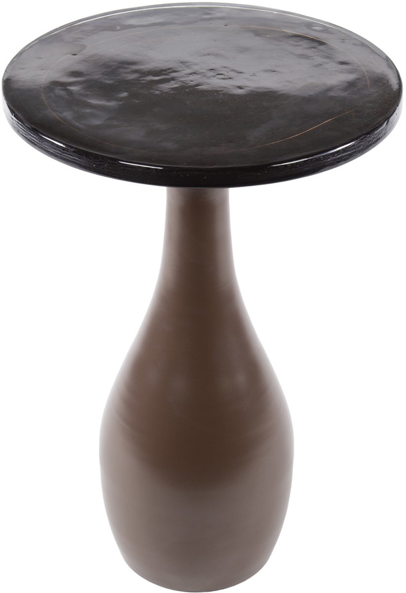Giga Meubel Bijzettafel Eclipse - Koper Metaal/Glas - 40x40x60cm