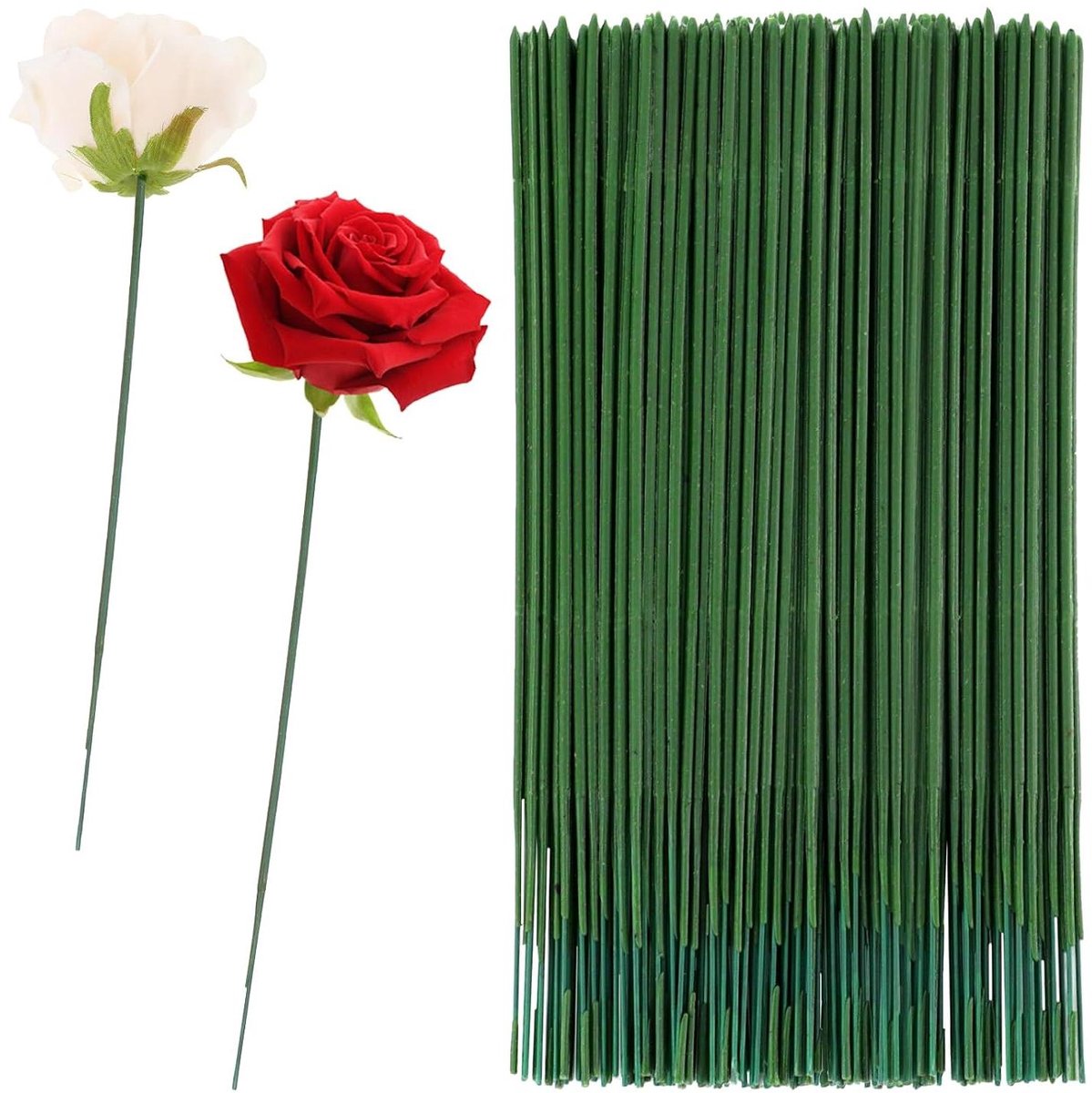 Bloemendraad Groen - Knutseldraad Decoratie - Bloemen Schikken - Flexibel En Buigzaam - 100 Stuks 25cm - Groen