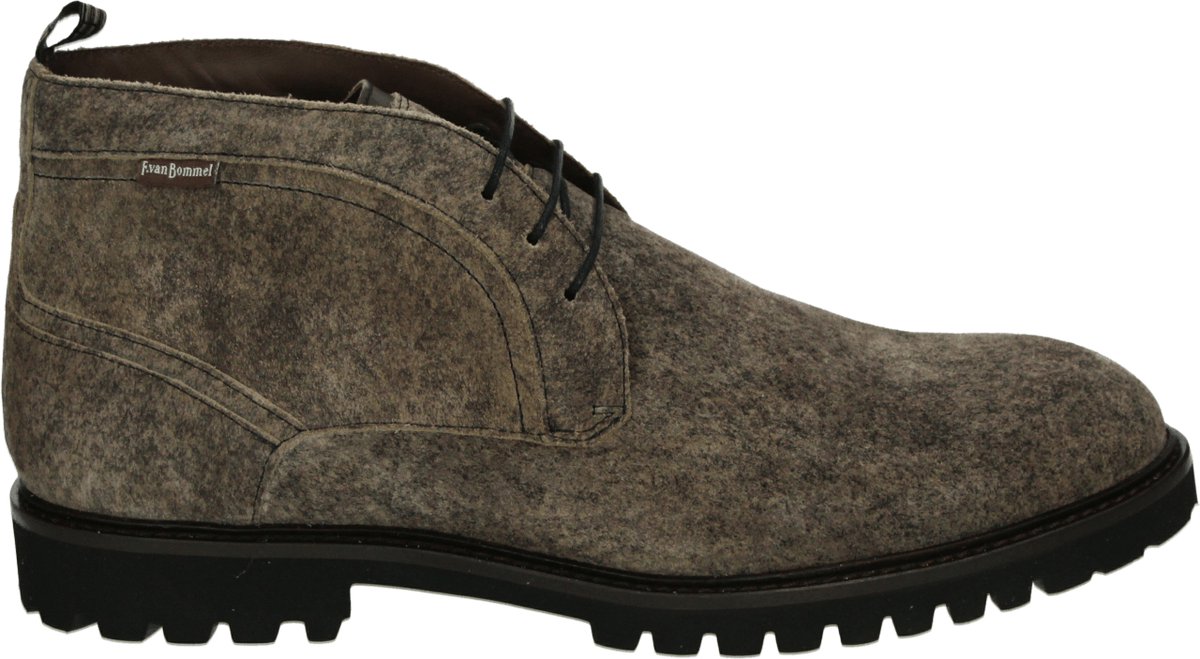 Floris van Bommel - DE FLOTER 01.08 - Vrije tijd half-hoogHeren veterschoenHeren sneakers - Kleur: Taupe - Maat: 40
