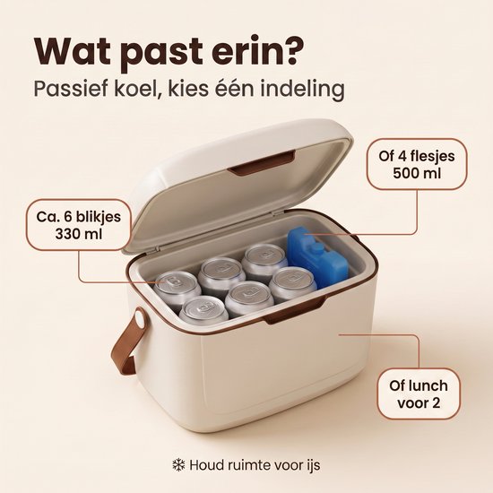 Cheqo® Koelbox - Kleine Koelbox - Draagbare Koelbox - Mini Koelbox - Koelbox zonder Stroom - Passieve Koelbox met Draagriem - Koelbox voor Camping - Strand - Picknick en Onderweg - Koelbox voor in de Auto - Isolerende Koeltas - Retro Design van Cheqo — afbeelding 2