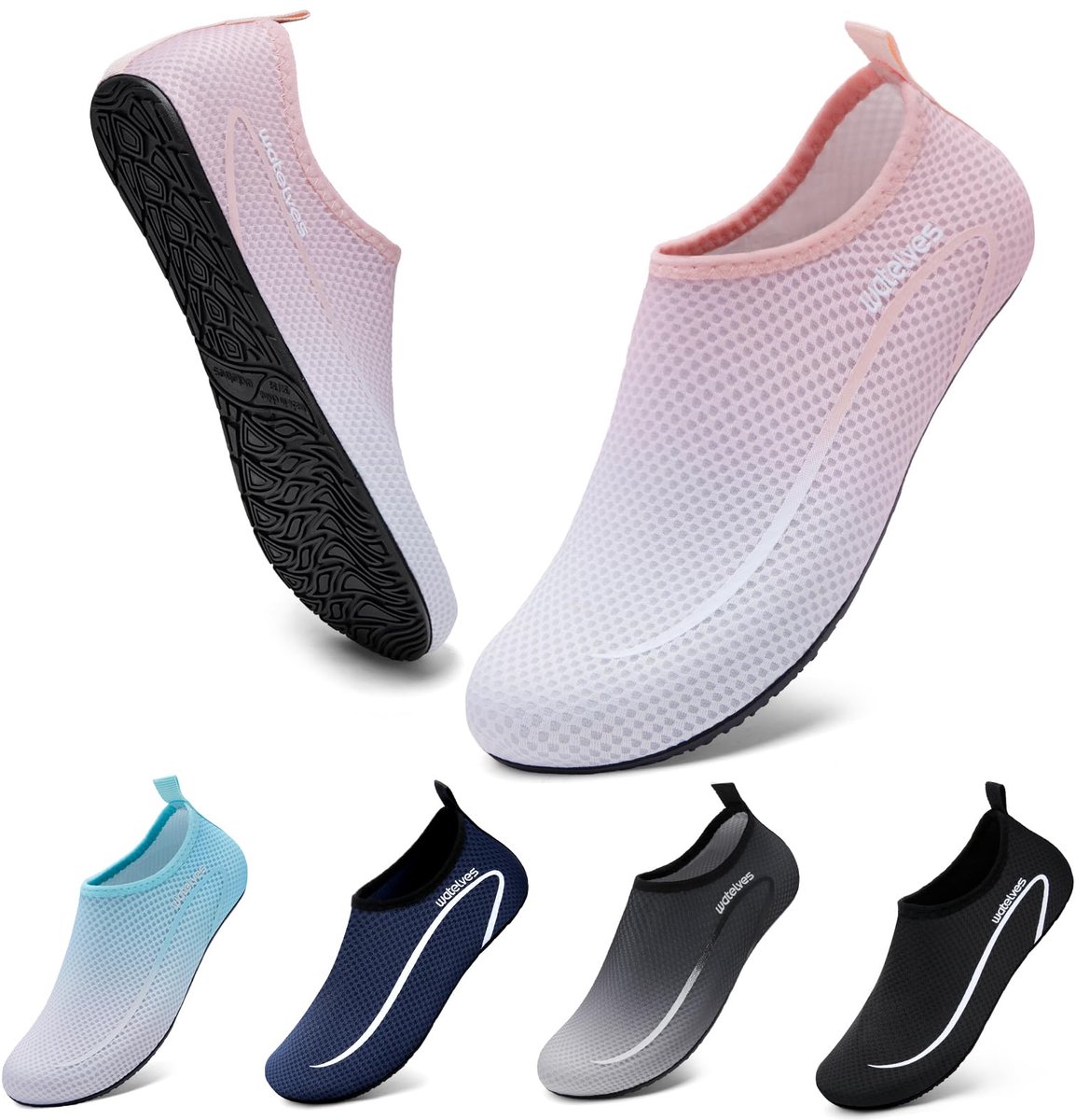 WateLves Waterschoenen voor heren en dames, uniseks, sneldrogend, antislip, surfschoenen, snorkelschoenen, blote - ShopVlot