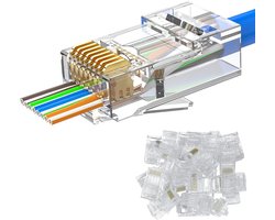 MOGOOD Cat 6 Connector Pass Through, 25 Pack Ethernet Modulaire RJ45 Stekker, Geschikt Voor Cat6/Cat5/Cat5e UTP Vaste - ShopVlot