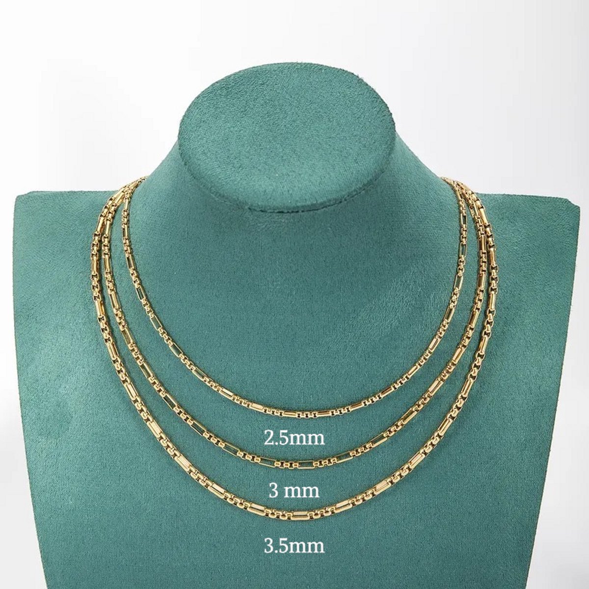 Rvs sieraden -Stalen Fantasie Jasseron Ketting Goudkleurig RVS - 40cm