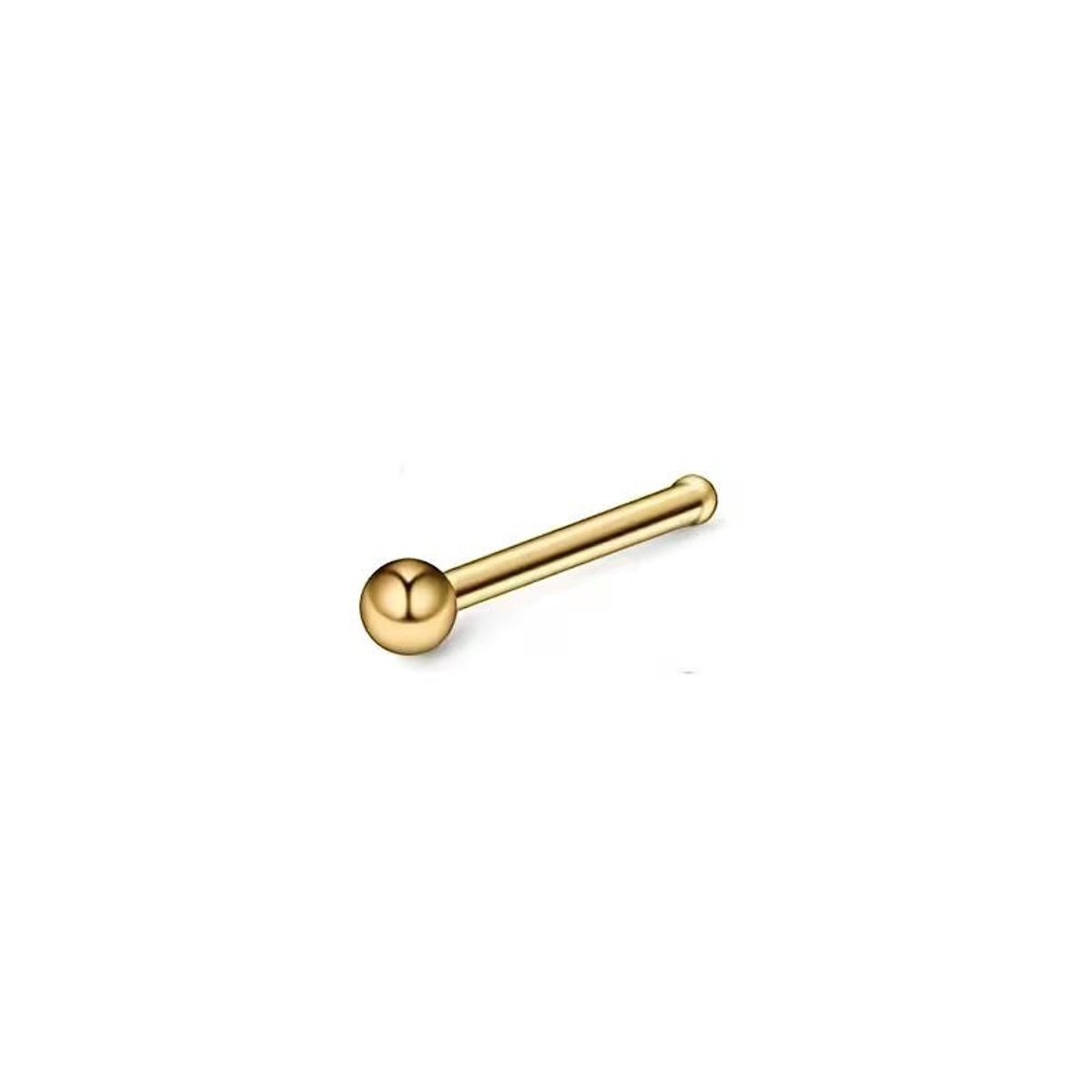Stalen Neuspiercing Goudkleurig Bolletje – 2mm Neusvleugelpiercing Dames
