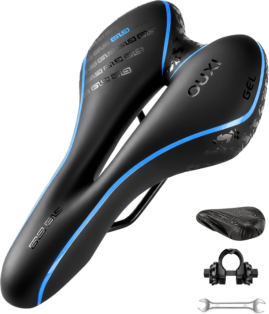 Gel-fietszadel - comfortabel en ergonomisch - toerfietszadel - geschikt voor dames en heren - mountainbike - hometrainer - City Dirt E