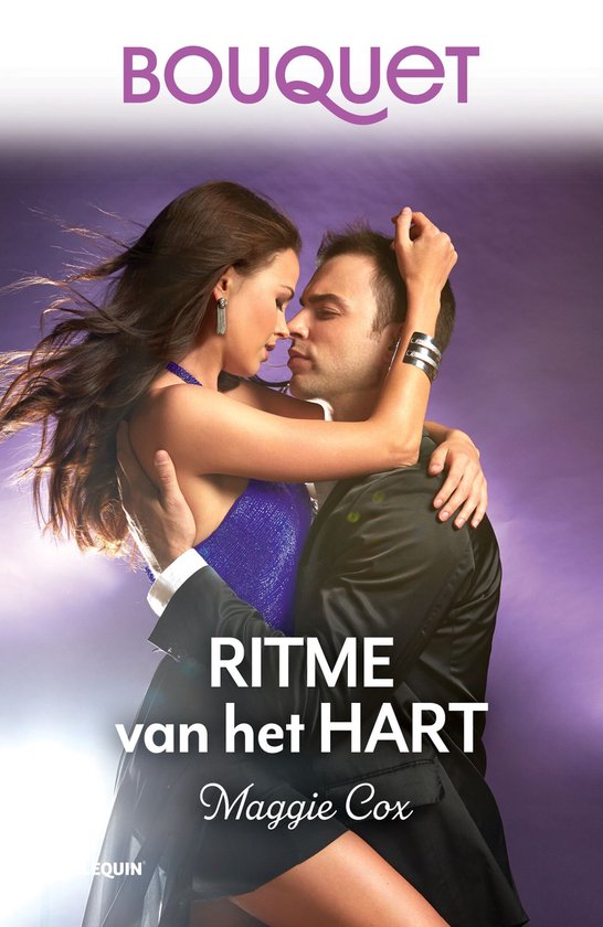 Een man in een zwart pak danst met een vrouw in een glinsterende blauwe jurk. De titel 'RITME van het HART' staat op de afbeelding.