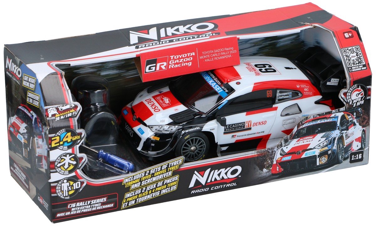Nikko 1:16th Rally Series with extra tyres RC - TOYOTA GAZOO Racing MONTE CARLO RALLY 2023 - KALLE ROVANPERA thumbnail 3