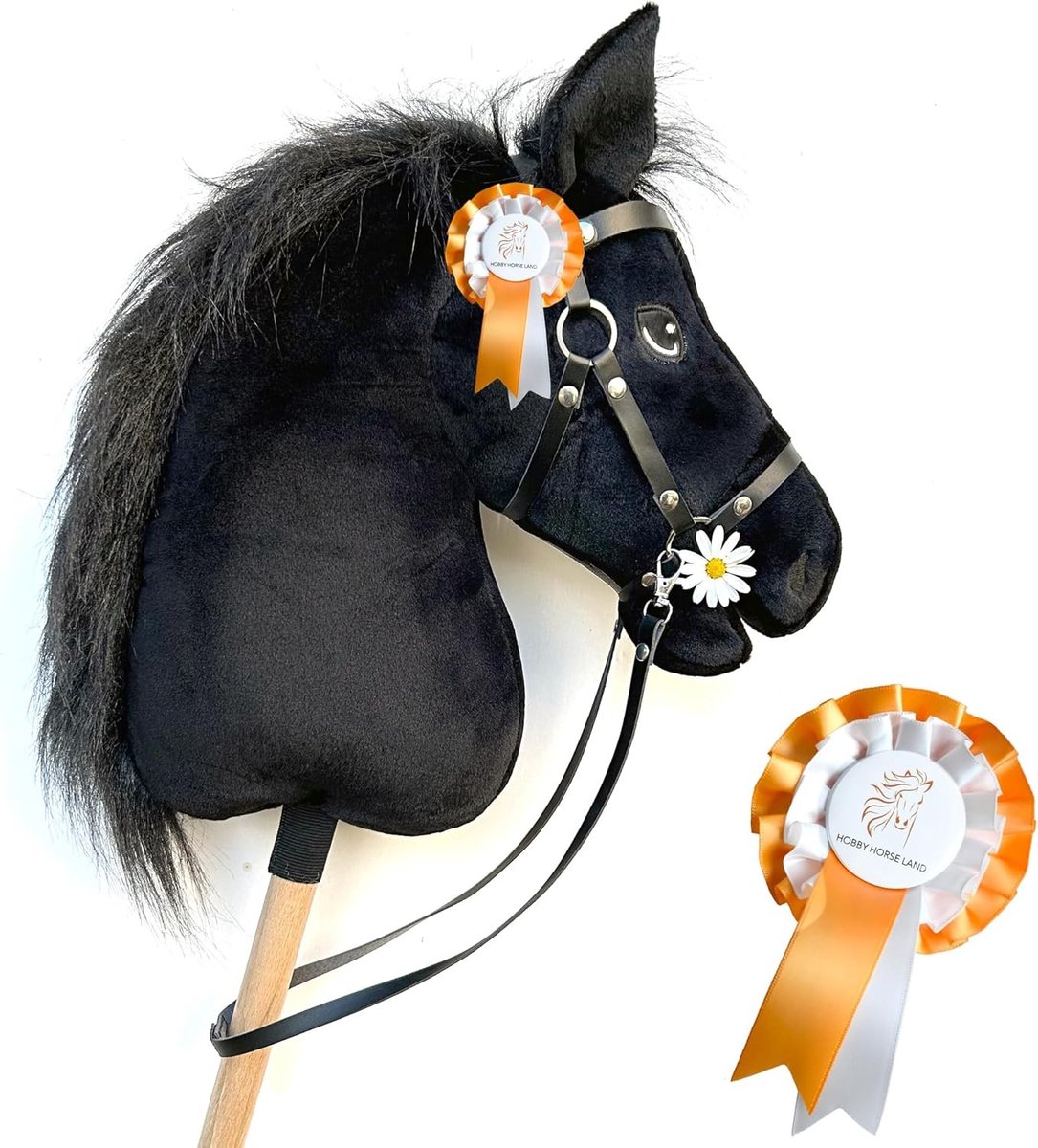 Hobbyhorse Hoofdstel - Zwart - 74 cm - Compleet met Teugels en Bit - Voor Kinderen