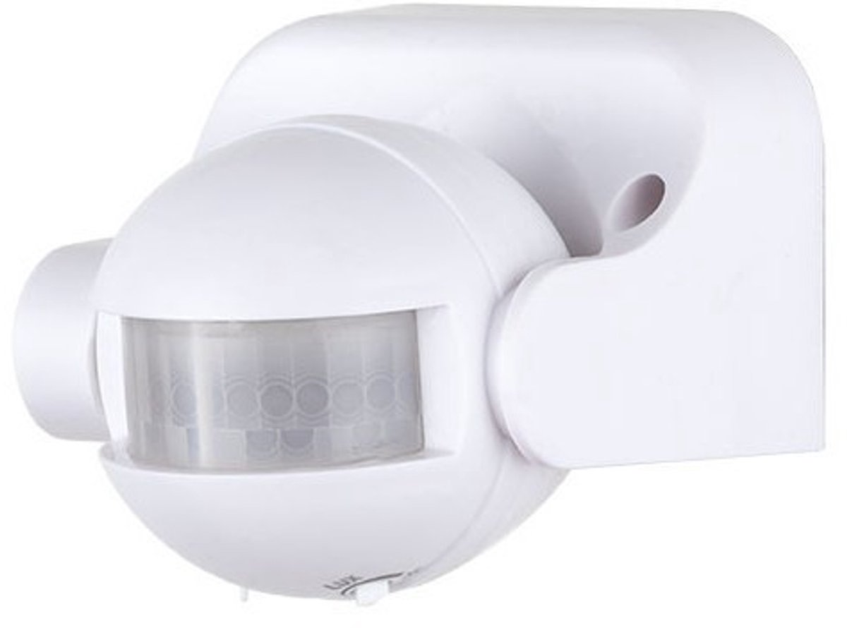 Bewegingsmelder, opbouw buiten, IP44, zwart, wandmontage, LED geschikt, instelbare brandduur, lichtgevoeligheid（Wit）