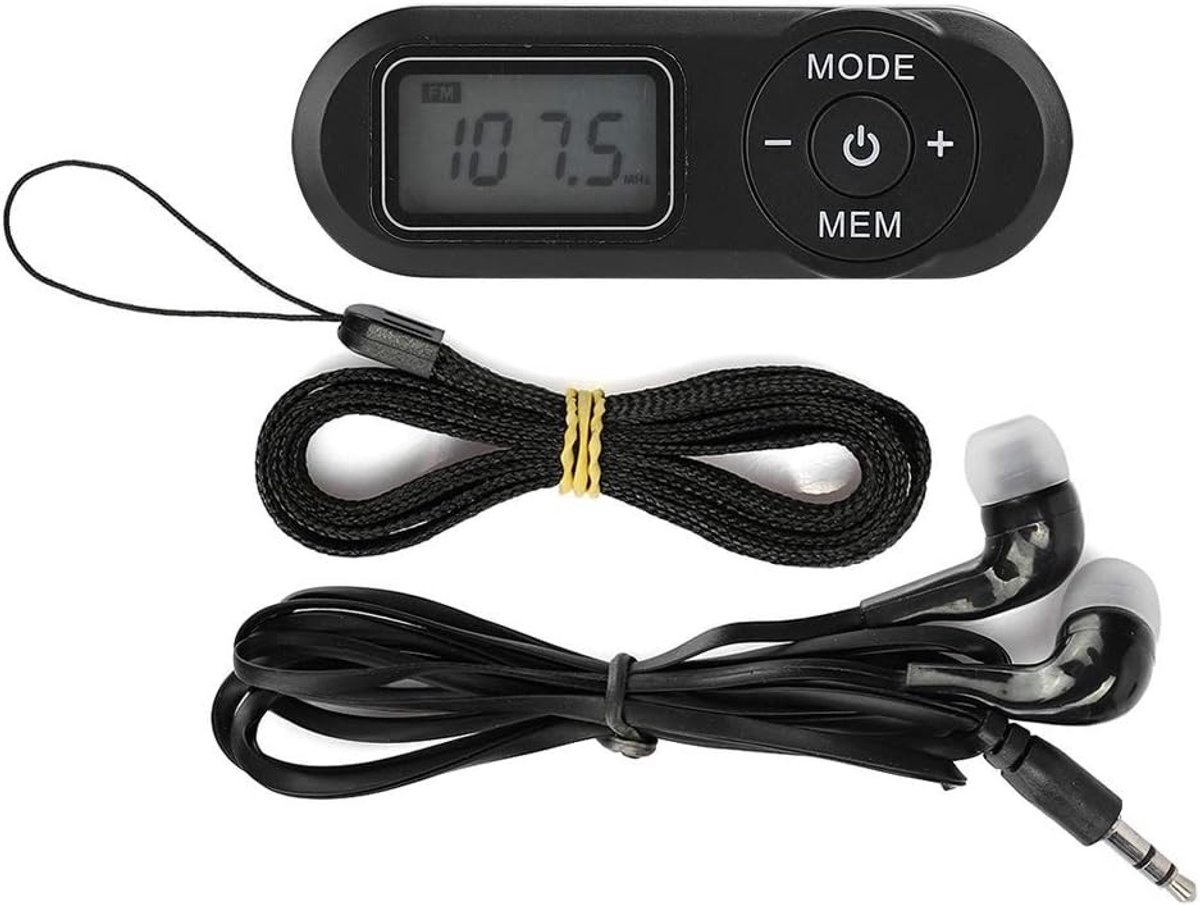 Draagbare Radio - Zwart - 1,1 Inch LCD - Digitale FM-Radio en Muziekspeler - Voor Onderweg en Sport